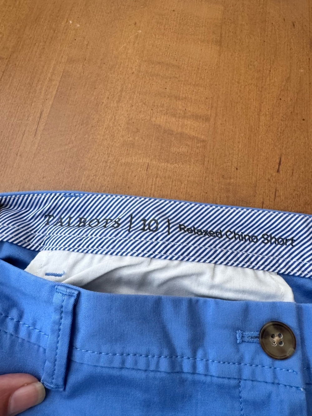 Talbots Blue Chino Shorts Classic Flat Front Tailored Preppy Stretch - Picture 7 of 9